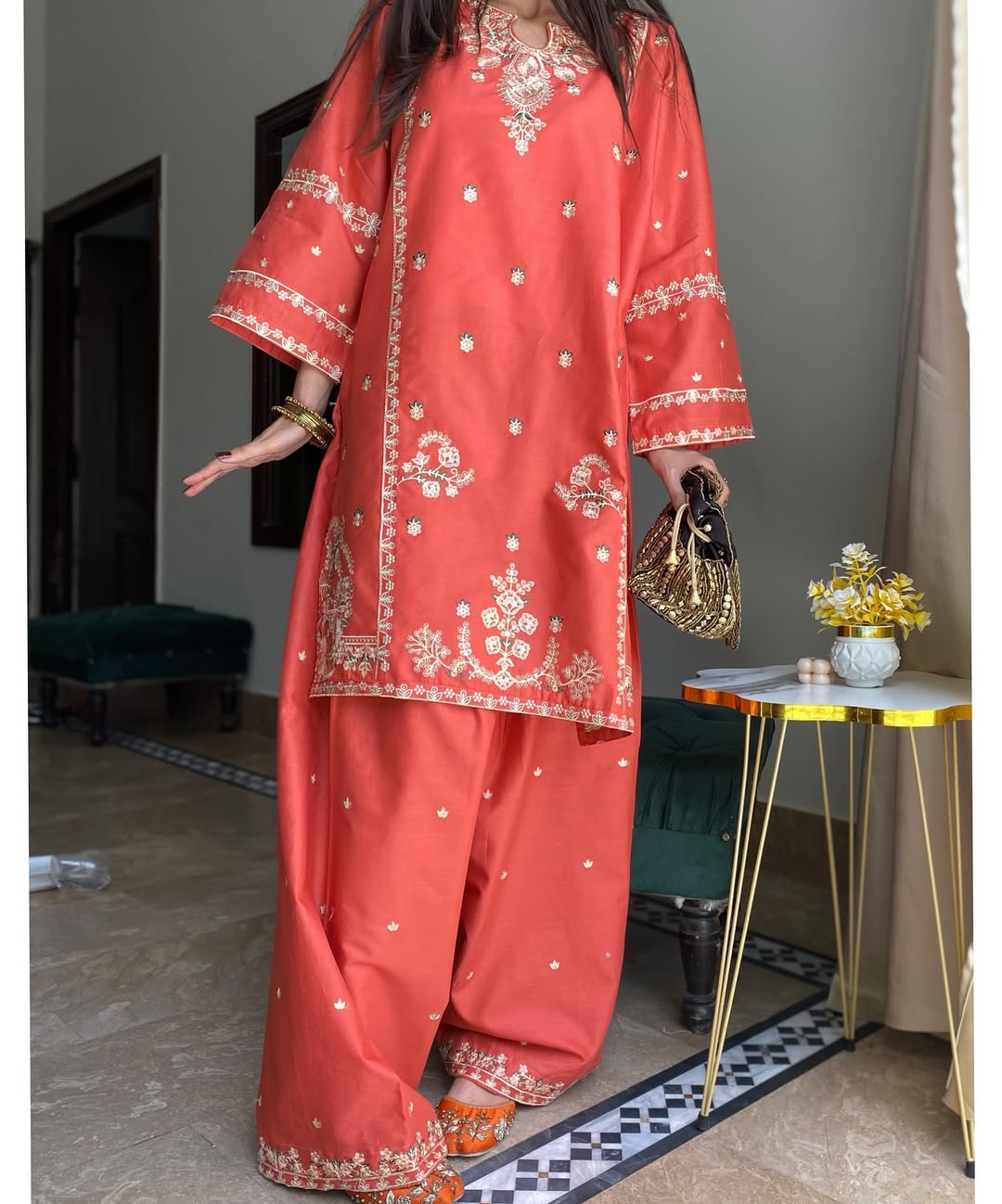 JANNAT EMBROIDERY 2PC (FARSHI)