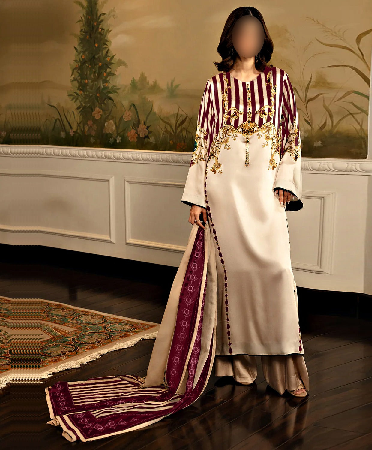 DIGITAL PRINT TIE & DYE SHAMOZ SILK SHIRT