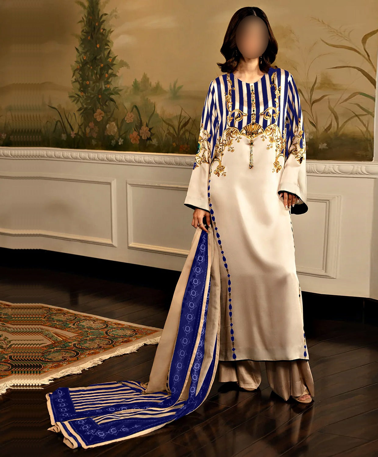 DIGITAL PRINT TIE & DYE SHAMOZ SILK SHIRT