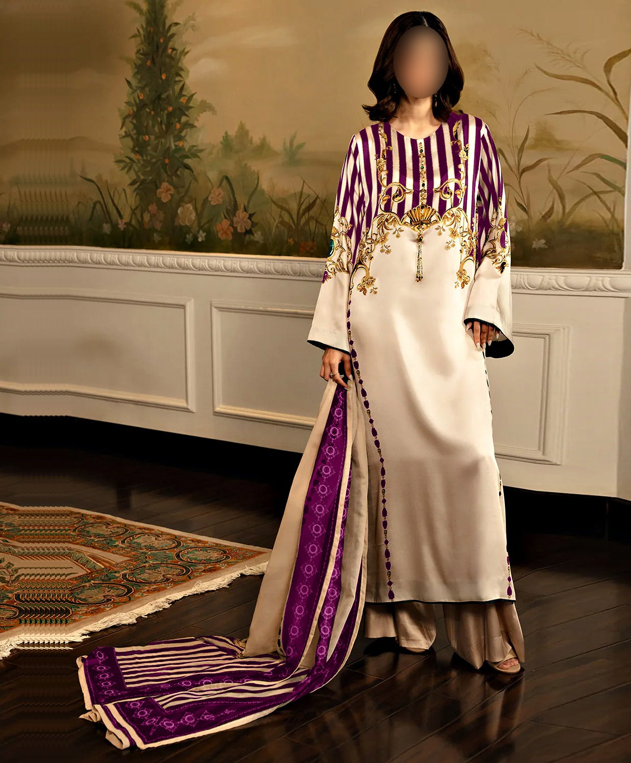 DIGITAL PRINT TIE & DYE SHAMOZ SILK SHIRT