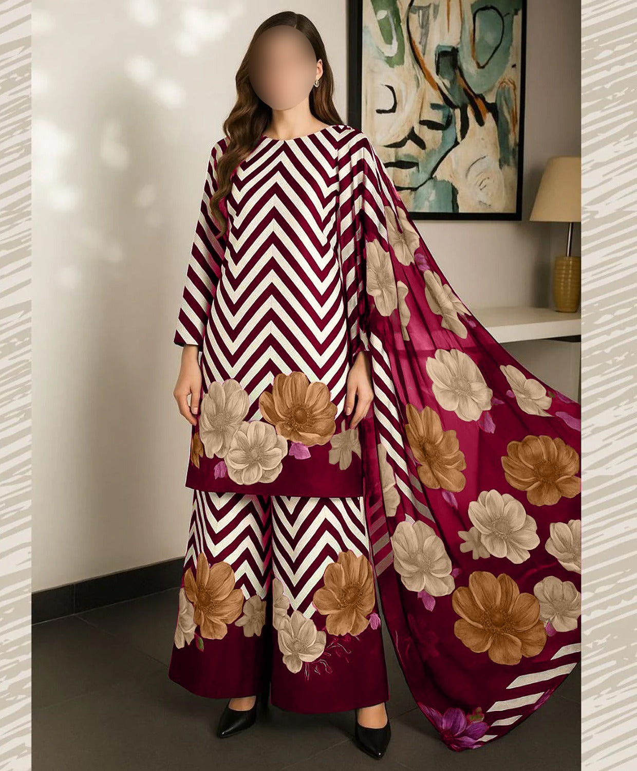 DIGITAL PRINT TIE & DYE SHAMOZ SILK SHIRT