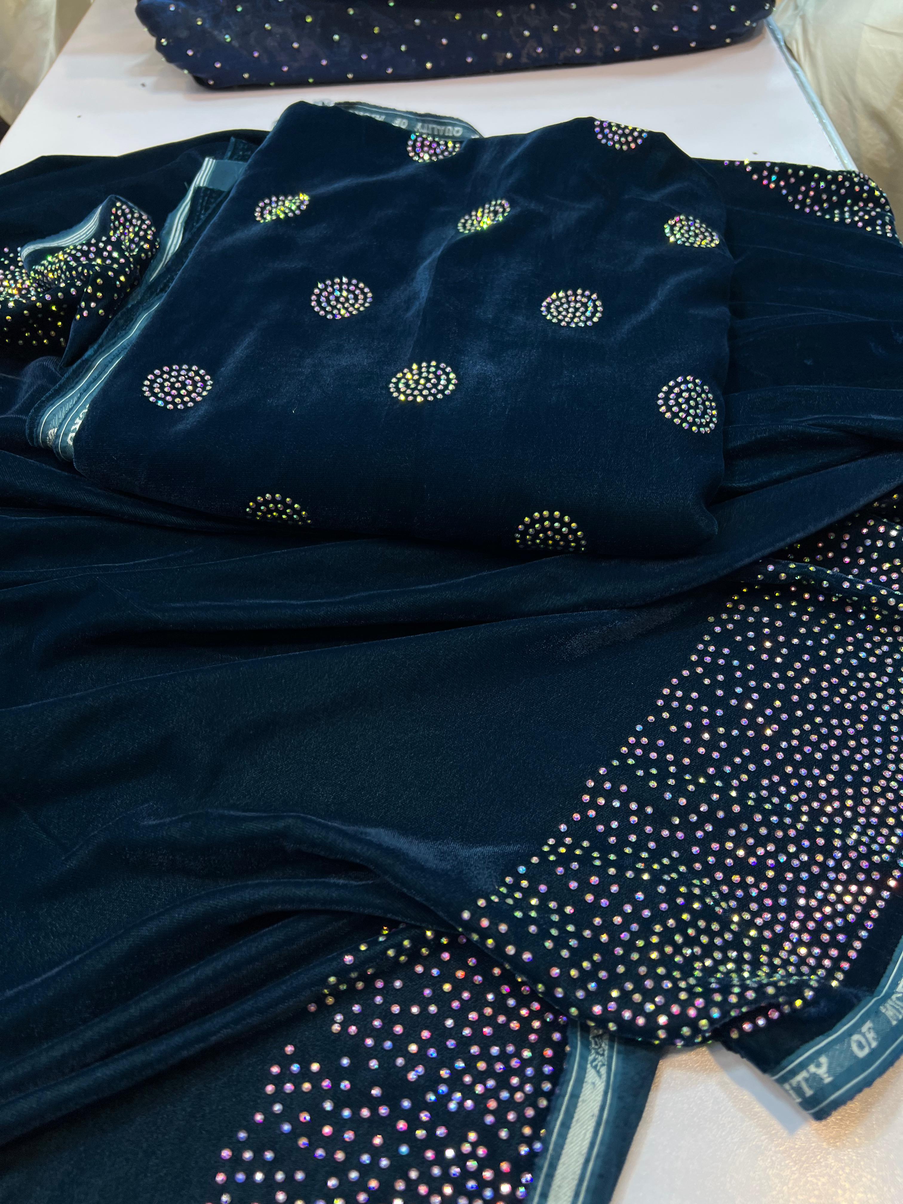 Falcon Velvet Stone Work Suits 3Pc