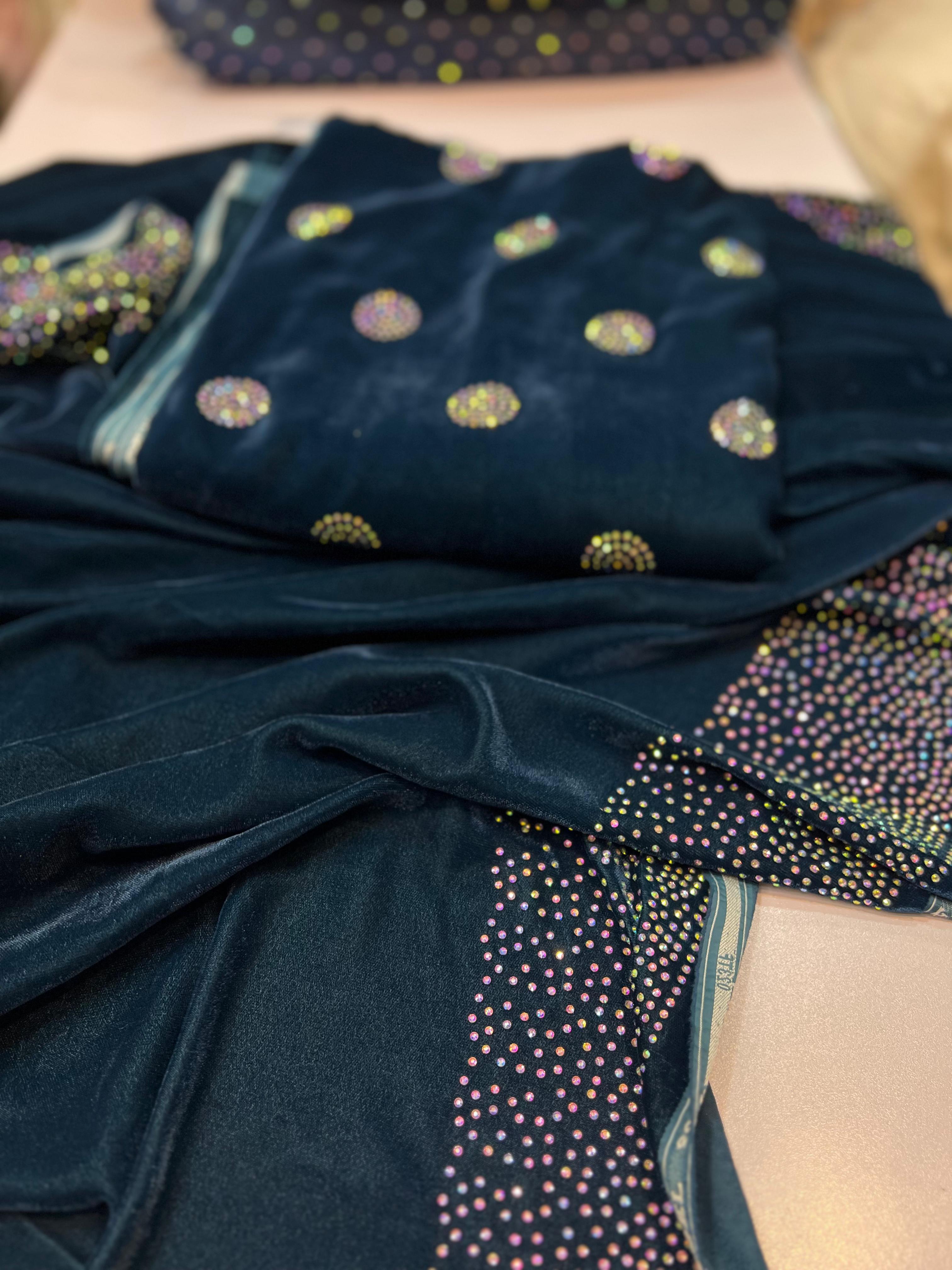 Falcon Velvet Stone Work Suits 3Pc