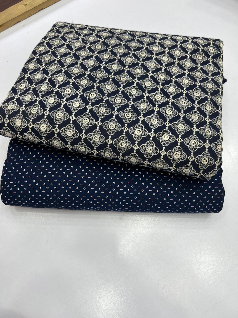 Chikankari Shirt Printed Touzr 2pc