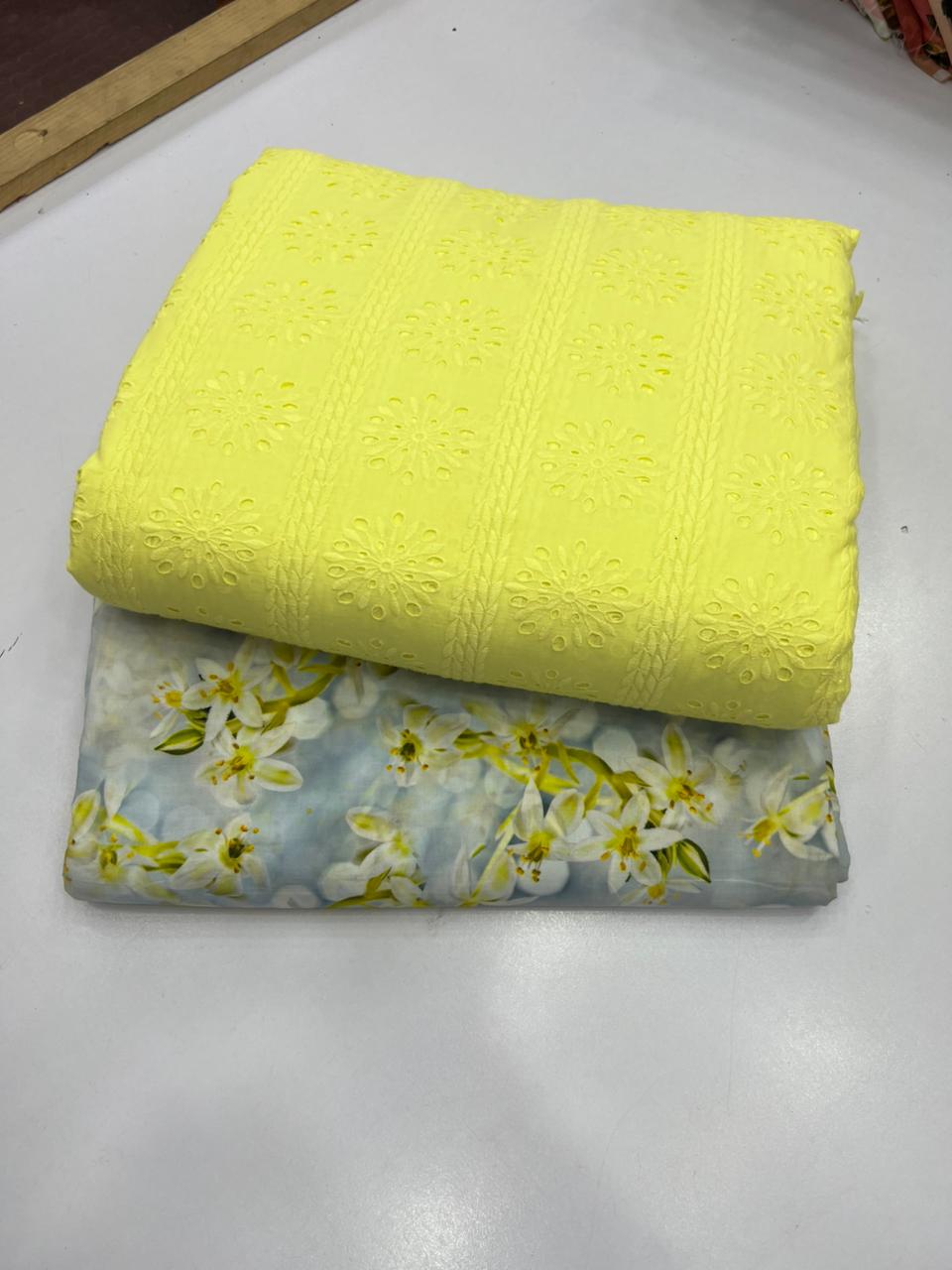 Chikankari Shirt Printed Touzr 2pc