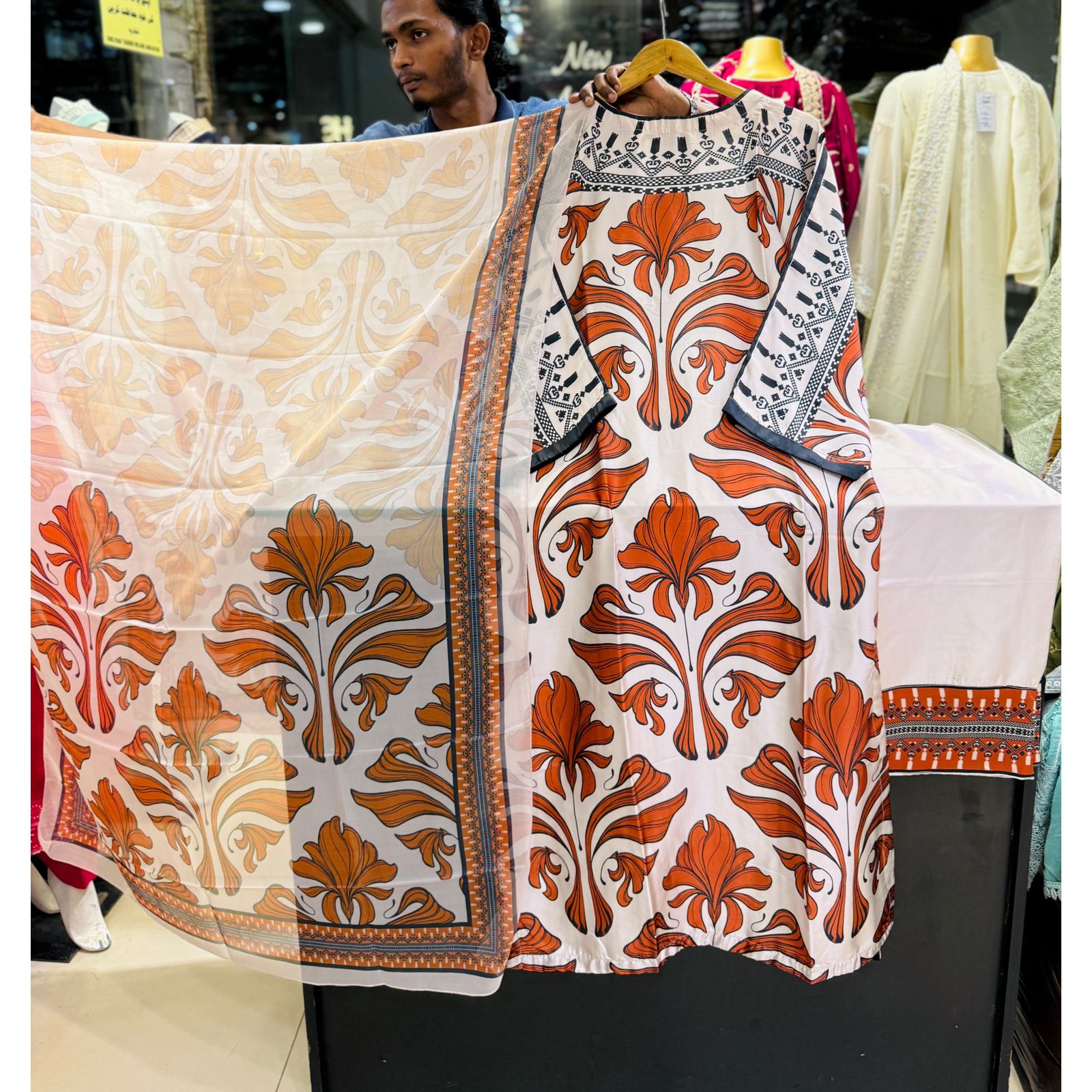 Silk Digital Print Kaftaan