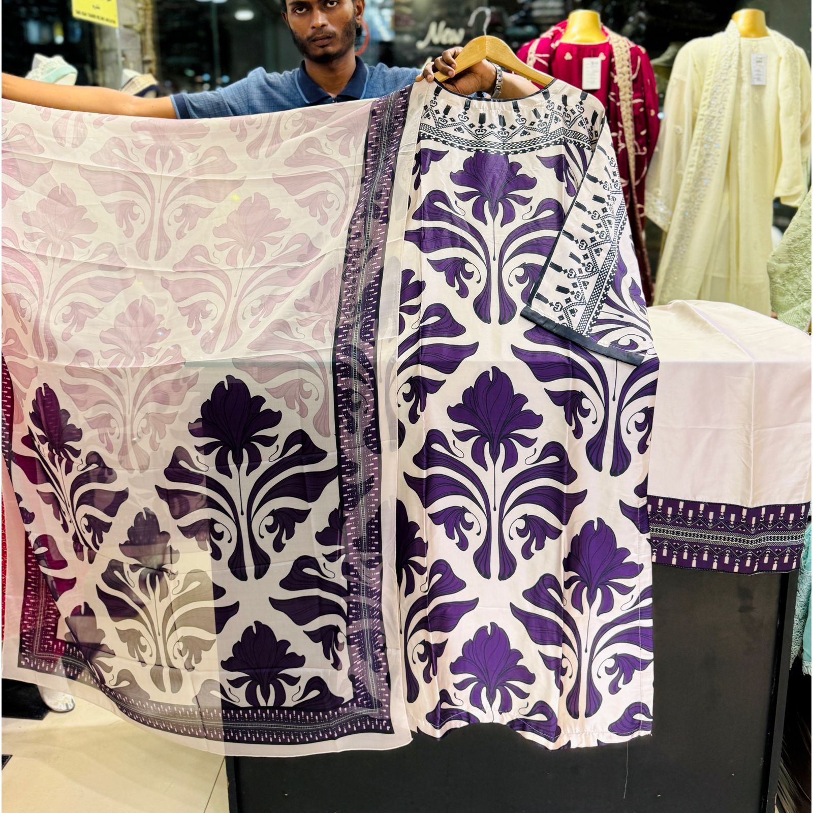 Silk Digital Print Kaftaan