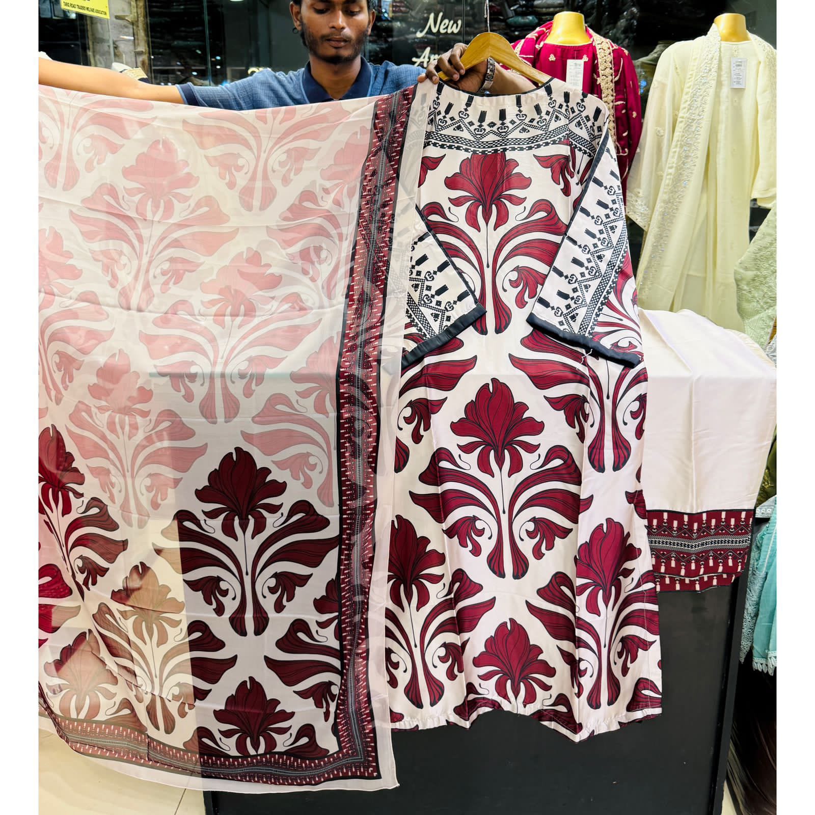 Silk Digital Print Kaftaan