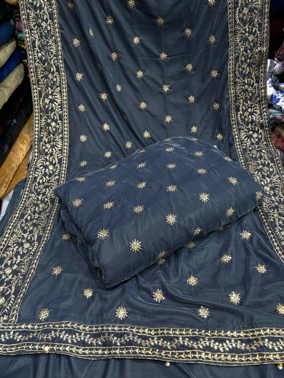 Velvet Embroidered 3-Piece Suit