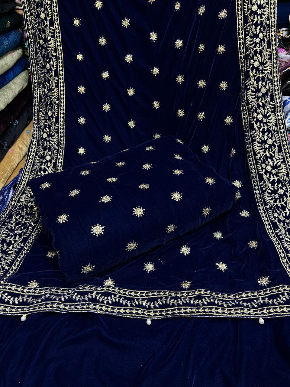 Velvet Embroidered 3-Piece Suit