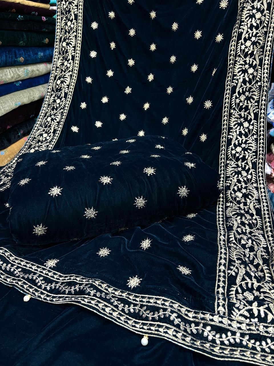 Velvet Embroidered 3-Piece Suit