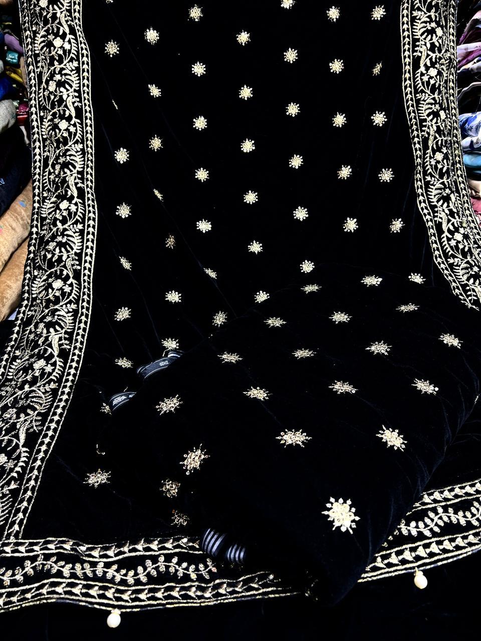 Velvet Embroidered 3-Piece Suit