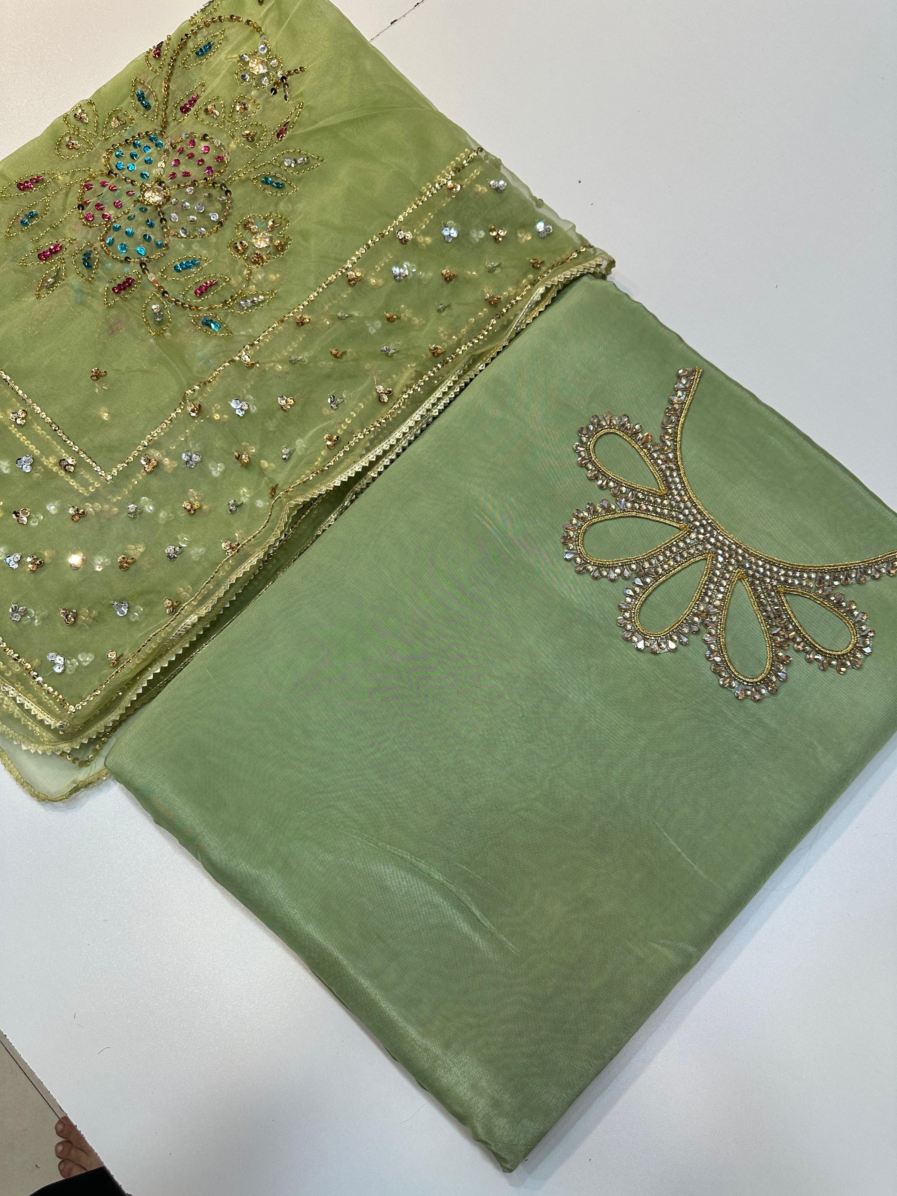 Russian Silk Suit With Neck Line