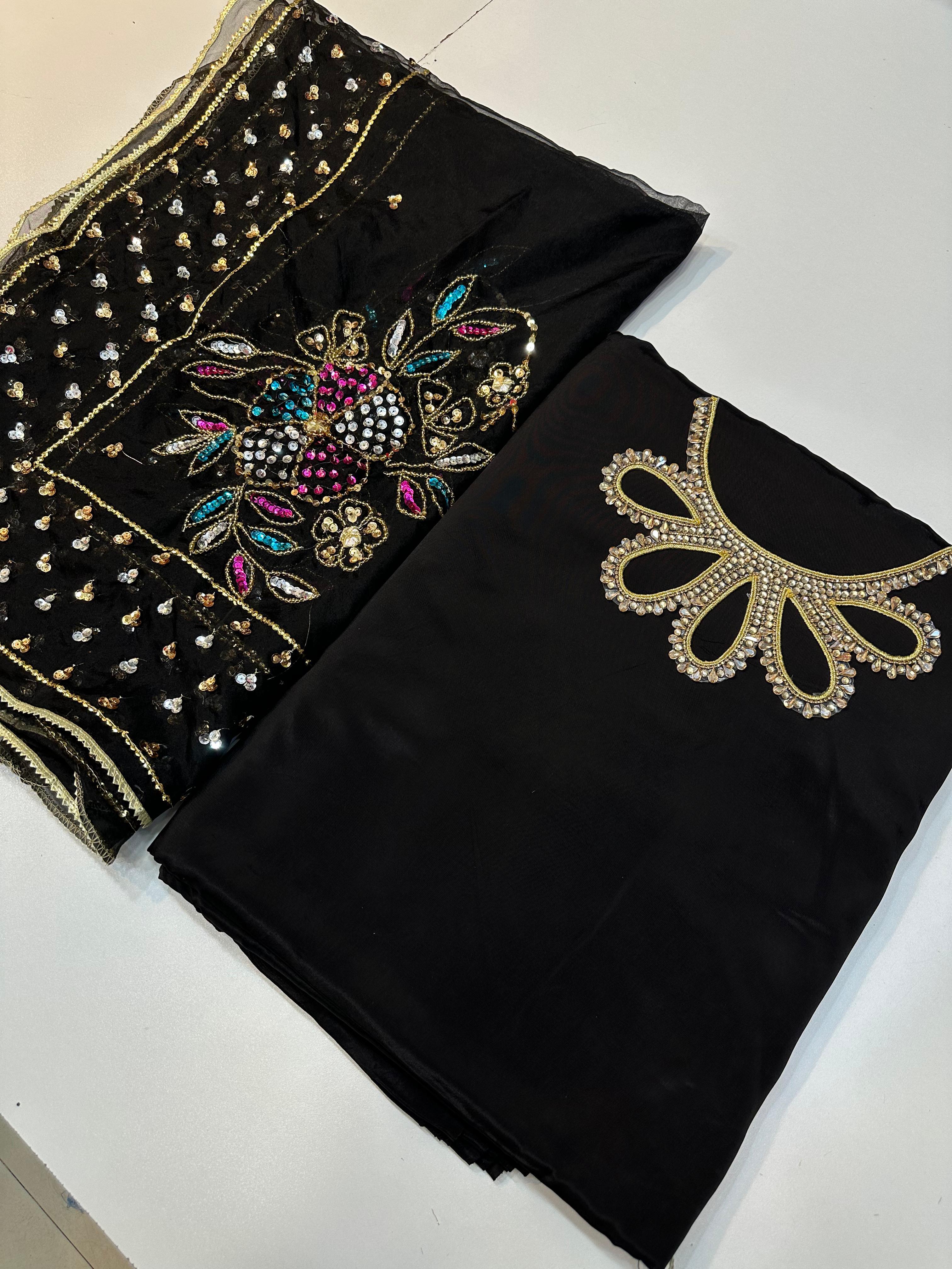 Russian Silk Suit With Neck Line