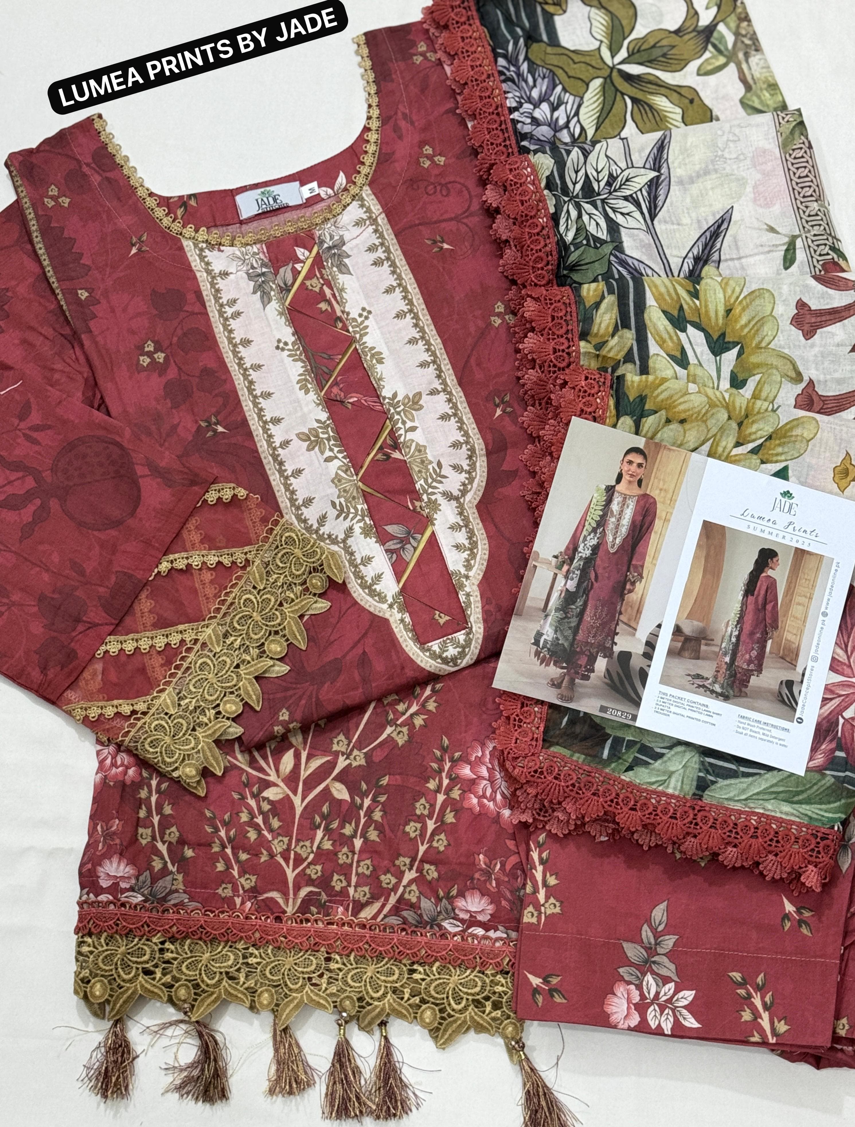 Digital Printed Lawn dupatta Along 4 Side Lace.