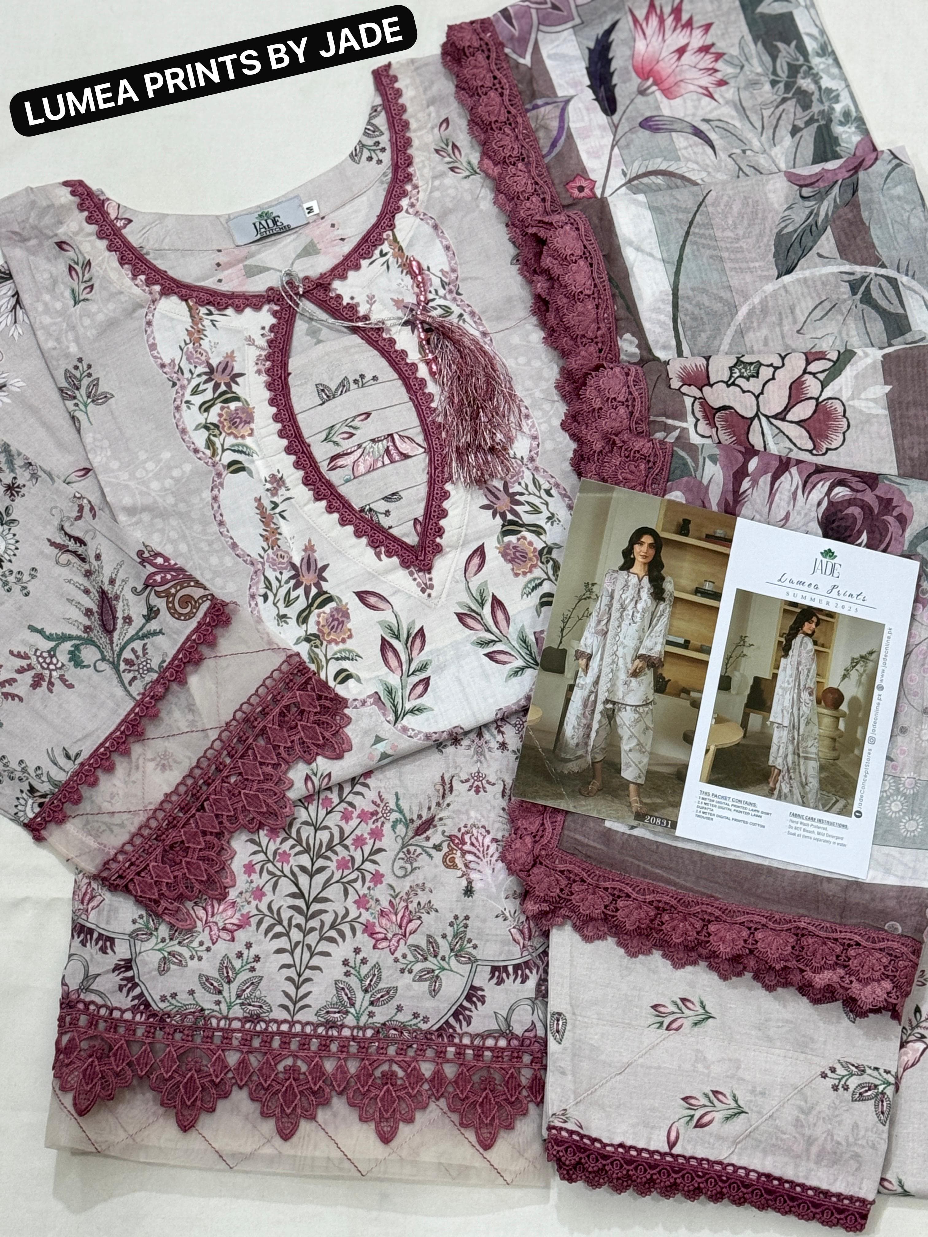 Digital Printed Lawn dupatta Along 4 Side Lace.