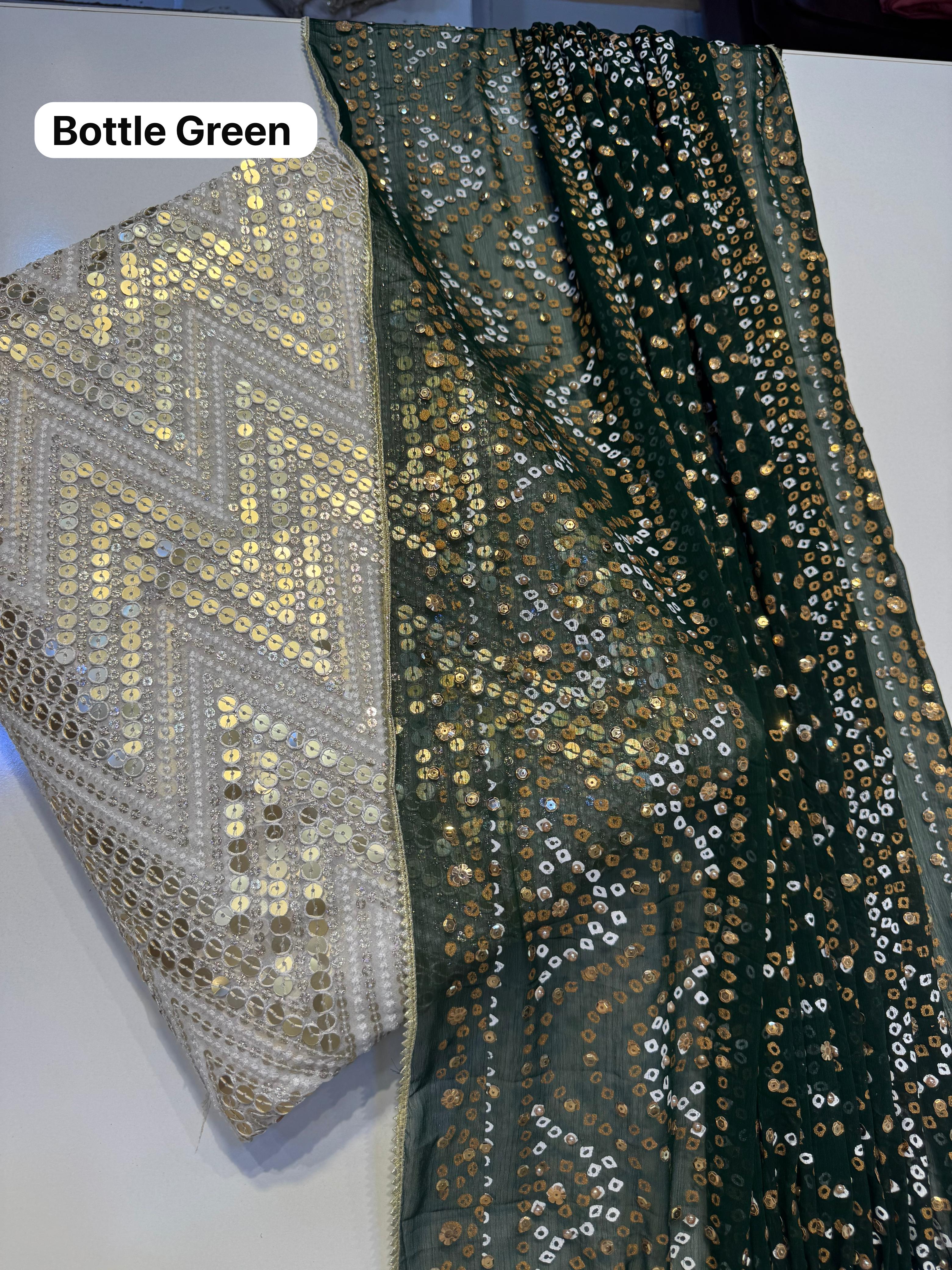 Chunri Dupta With White Shafon Shirt&Plan Trowser