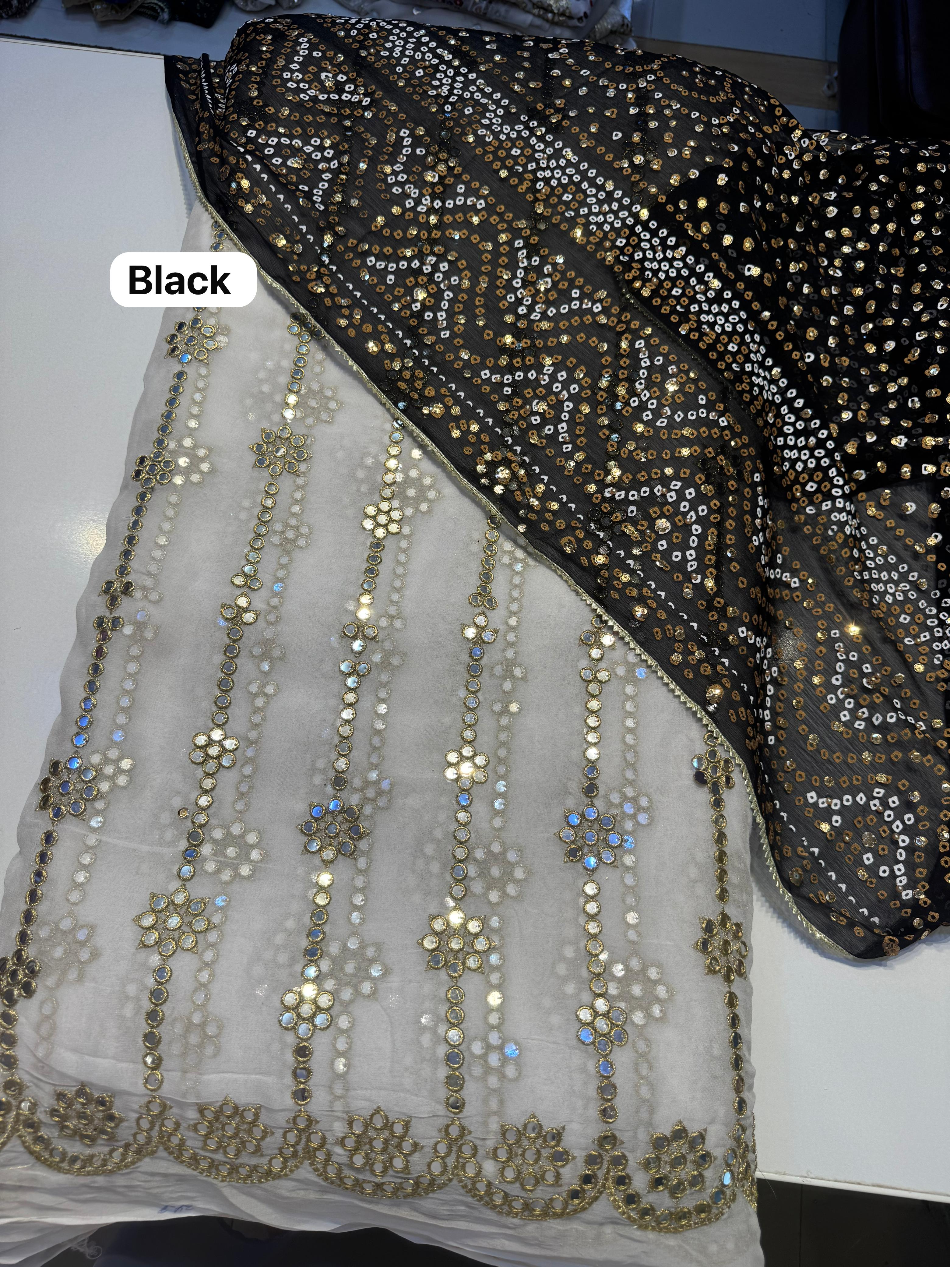 Chunri Dupta With White Shafon Shirt&Plan Trowser