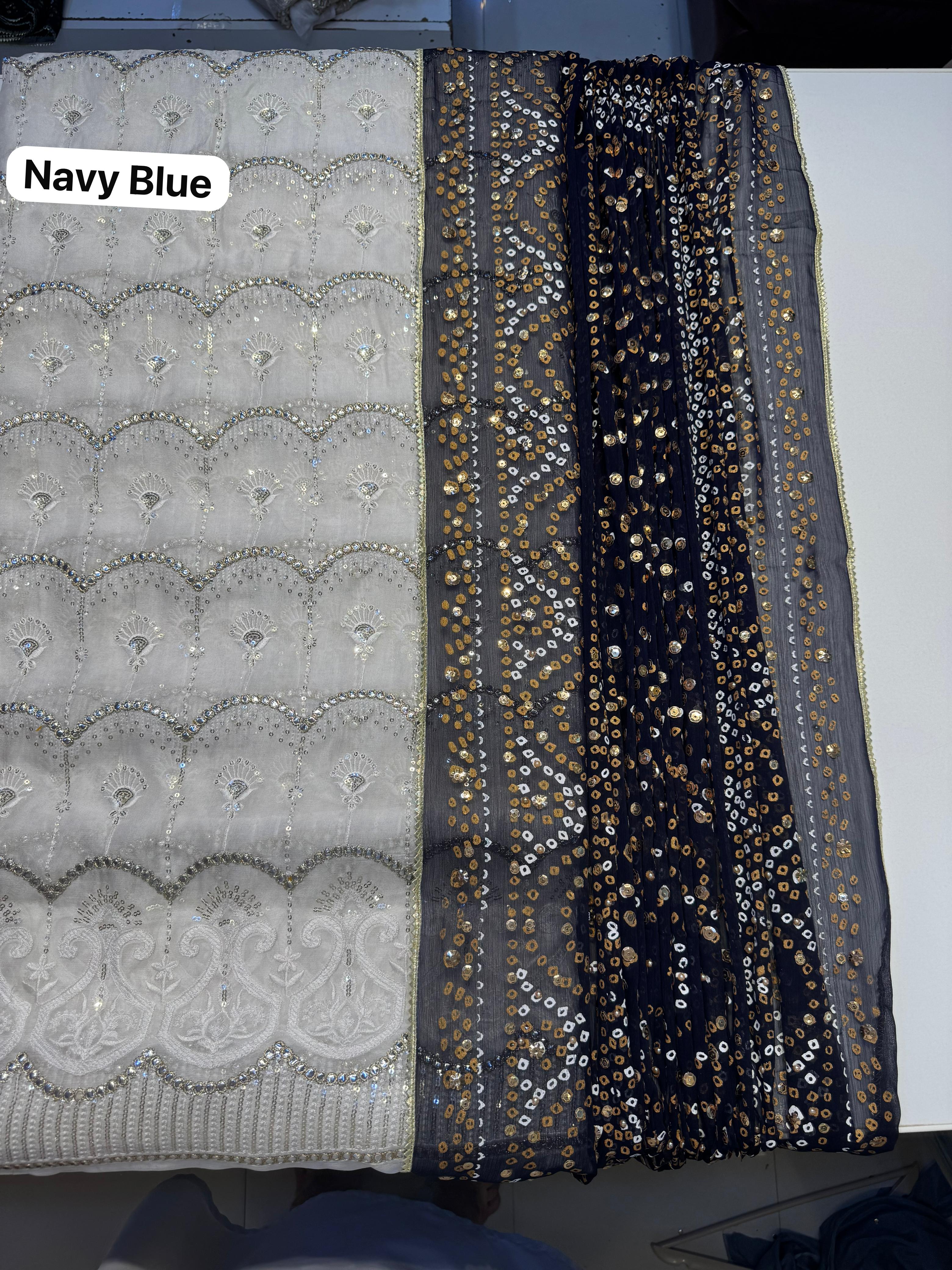 Chunri Dupta With White Shafon Shirt&Plan Trowser