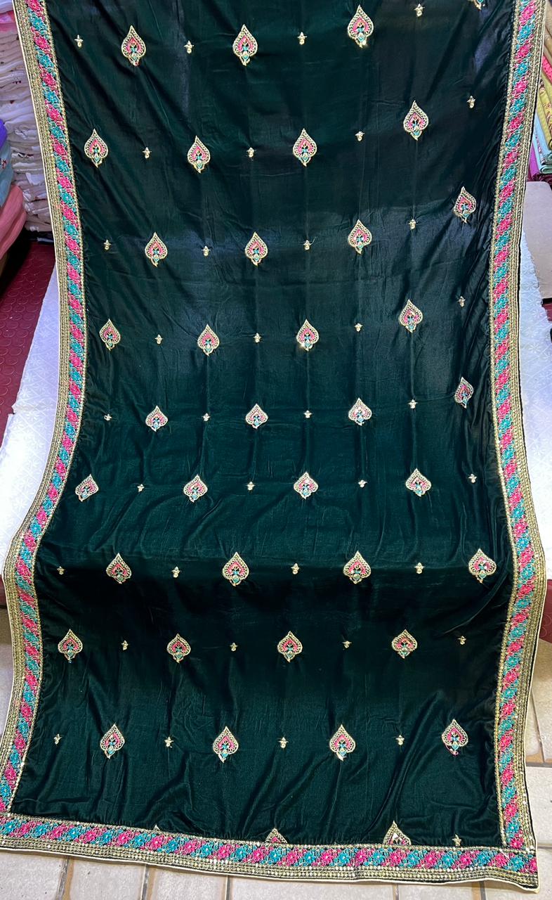 Velvet Zari Sequence Embroider Shawl