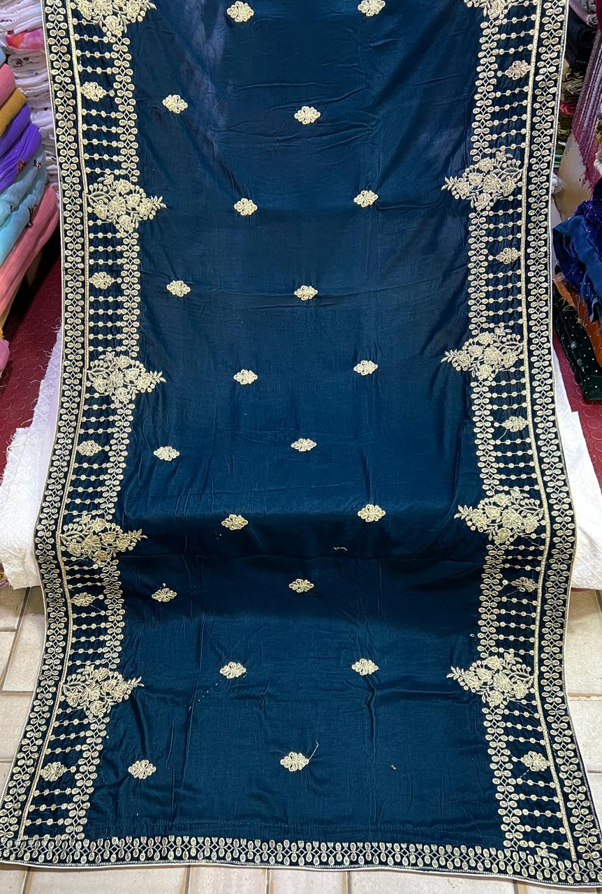 Velvet Zari Sequence Embroider Shawl