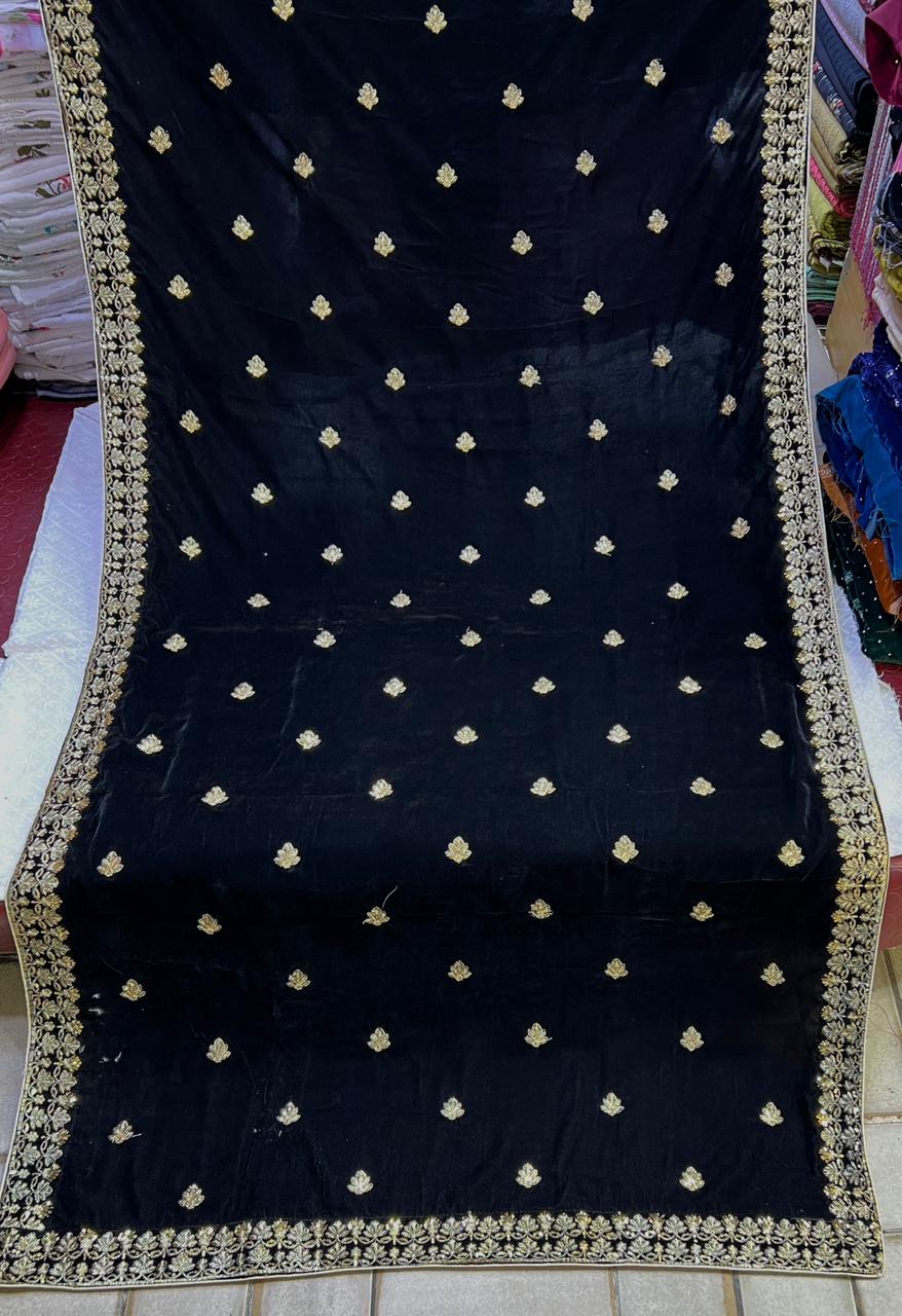 Velvet Zari Sequence Embroider Shawl