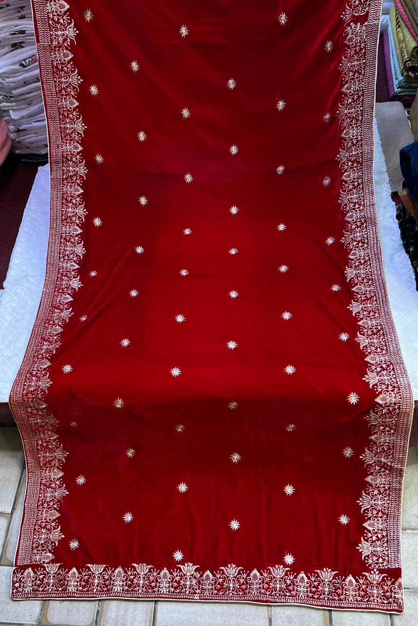Velvet Zari Sequence Embroider Shawl