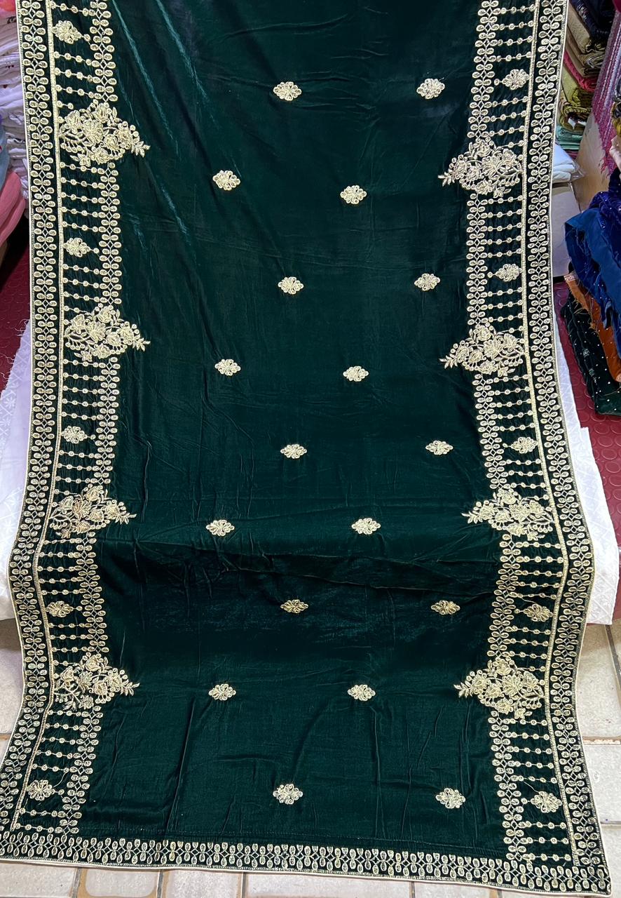 Velvet Zari Sequence Embroider Shawl