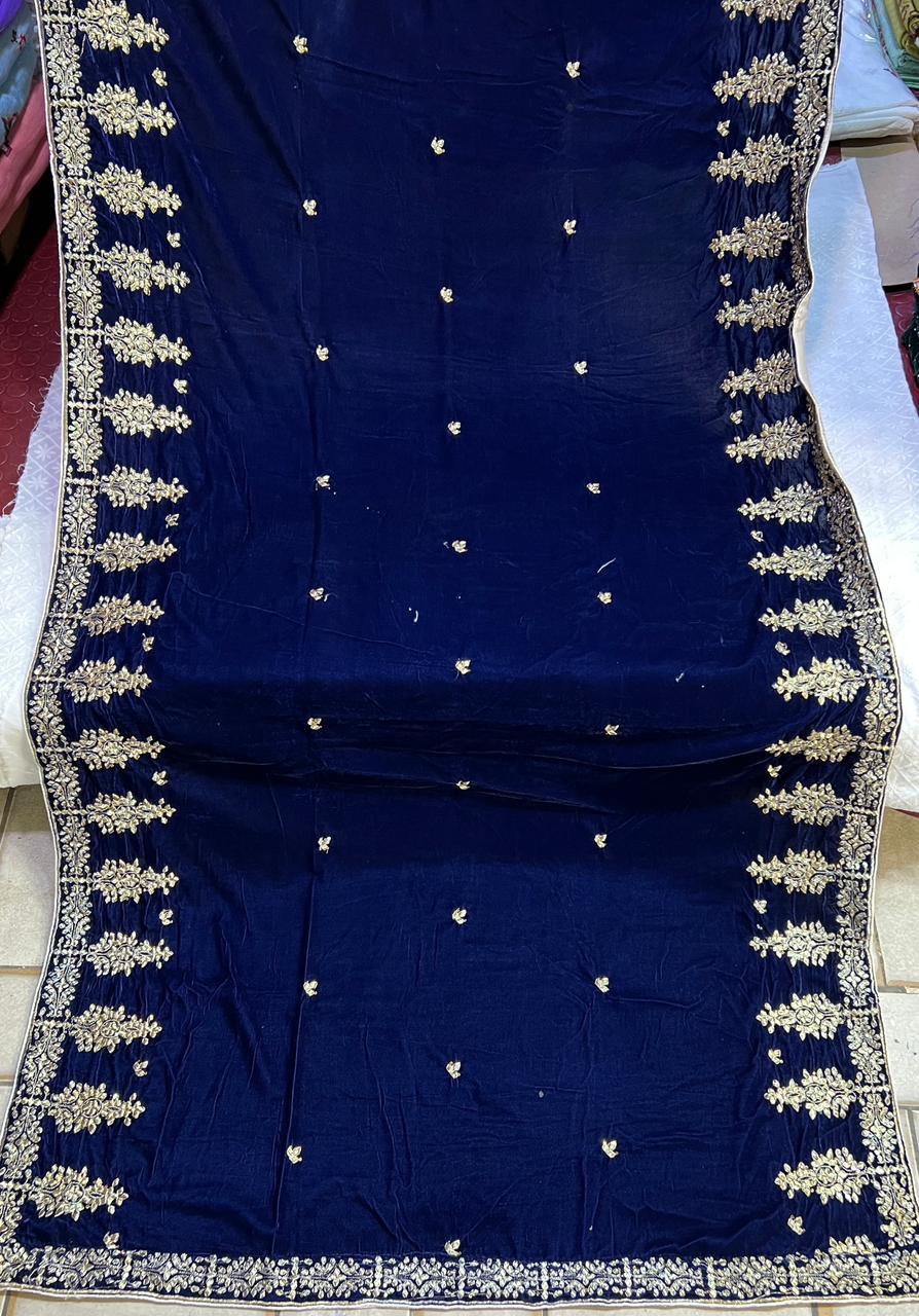 Velvet Zari Sequence Embroider Shawl