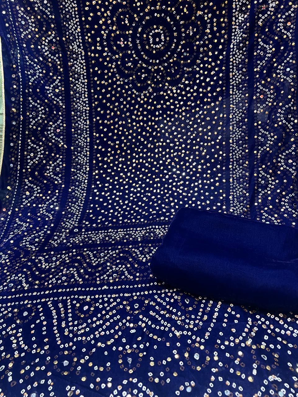 Superior Quality Velvet Suit With Block Printed Velvet Shawl With Pearls  Mirror Work