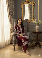 Chiffon Luxury Embroidered Stiched 3 Piece