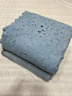 Qureshiya Cut Work Chikan Kari Shirt with Cotton Silk Trouser