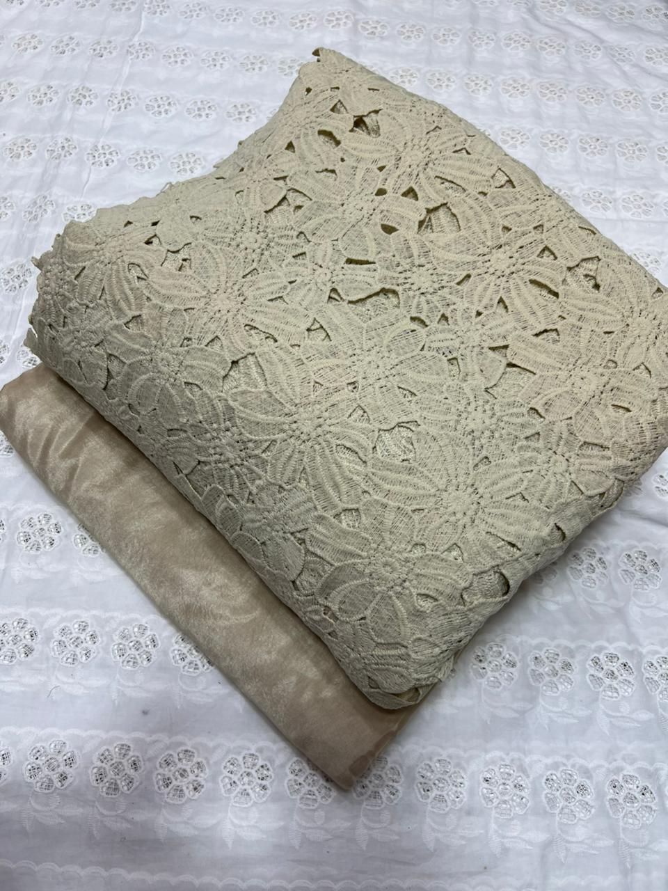 Qureshiya Cut Work Chikan Kari Shirt with Cotton Silk Trouser