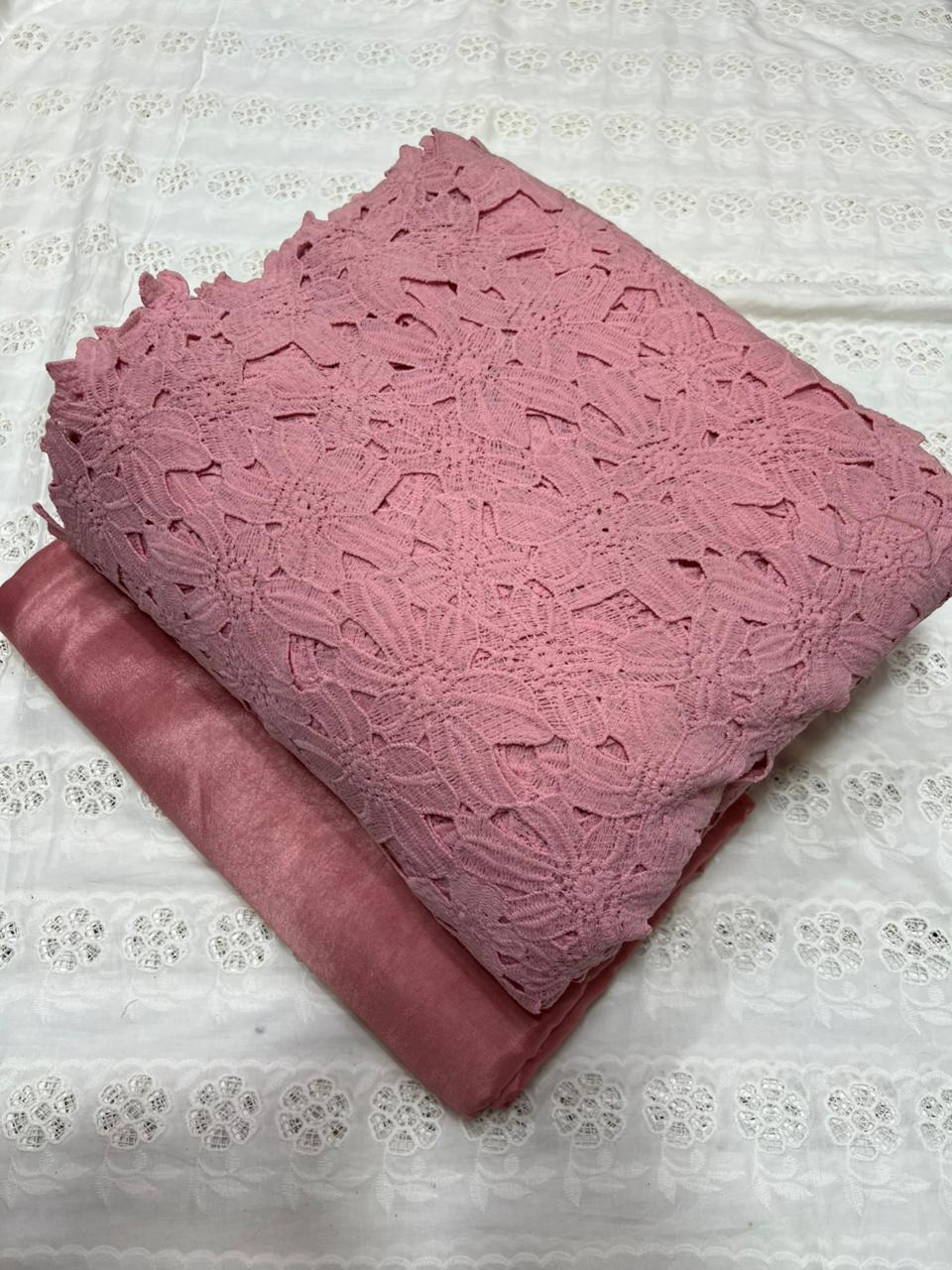 Qureshiya Cut Work Chikan Kari Shirt with Cotton Silk Trouser