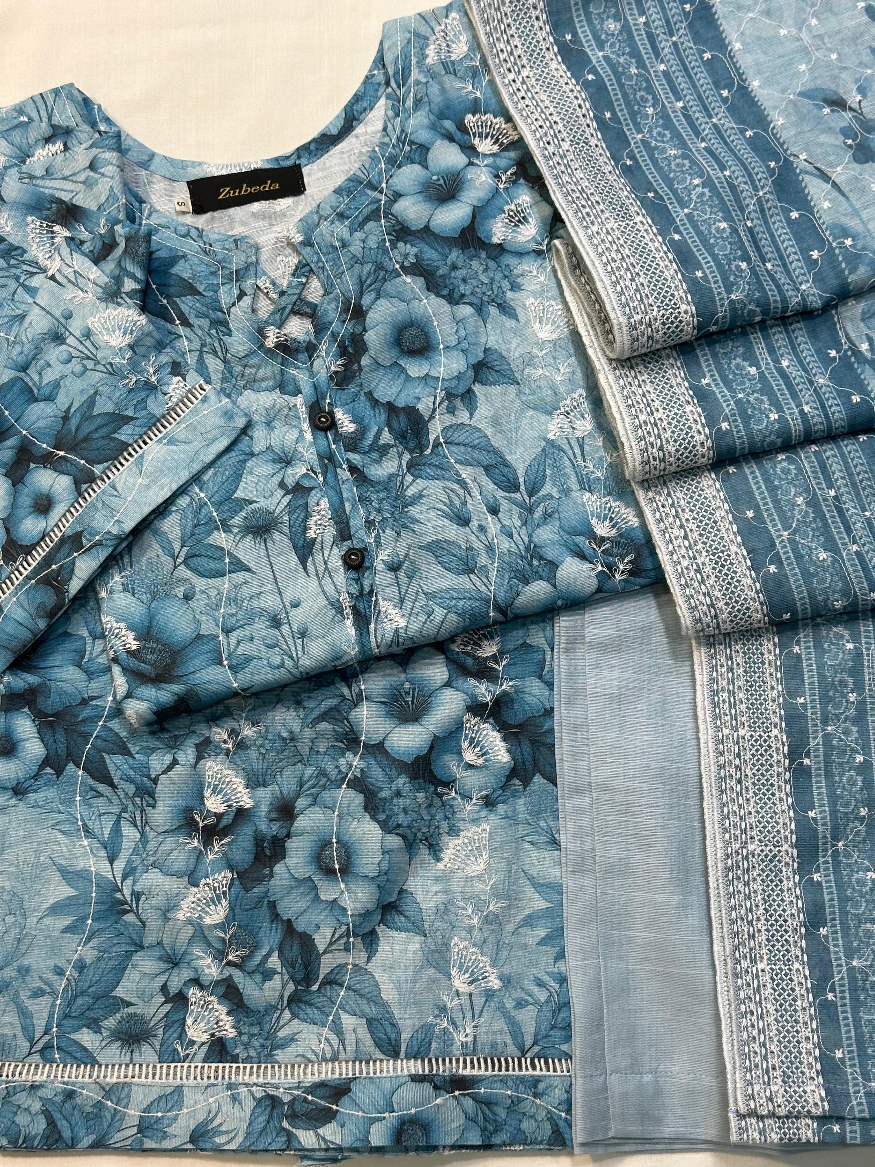 DHAGAKARI EMBROIDERED KHADDAR 3 PIECE COLLECTION