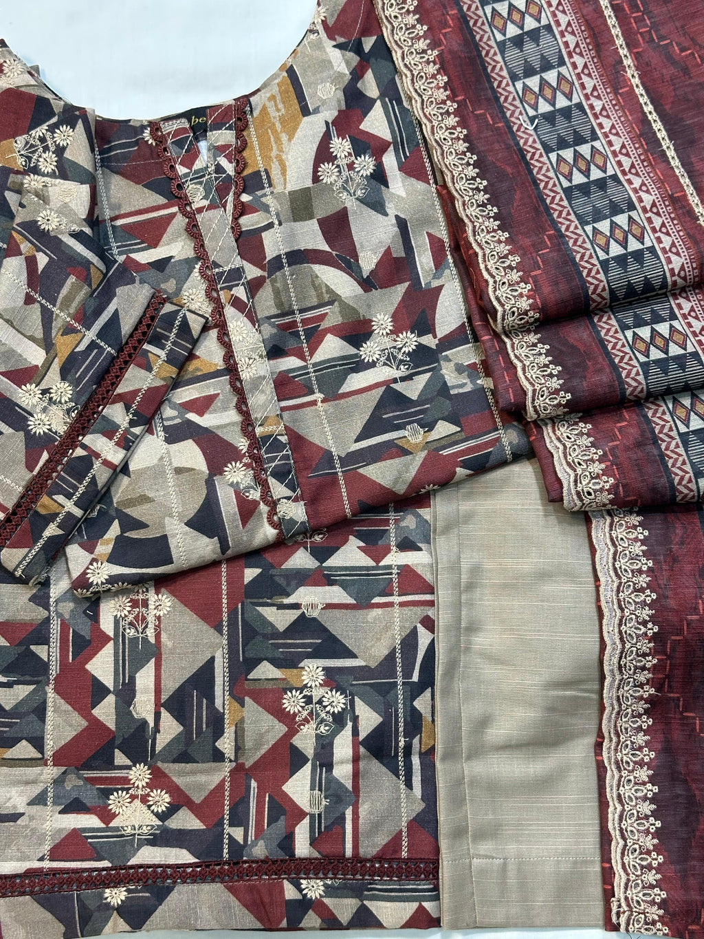 DHAGAKARI EMBROIDERED KHADDAR 3 PIECE COLLECTION