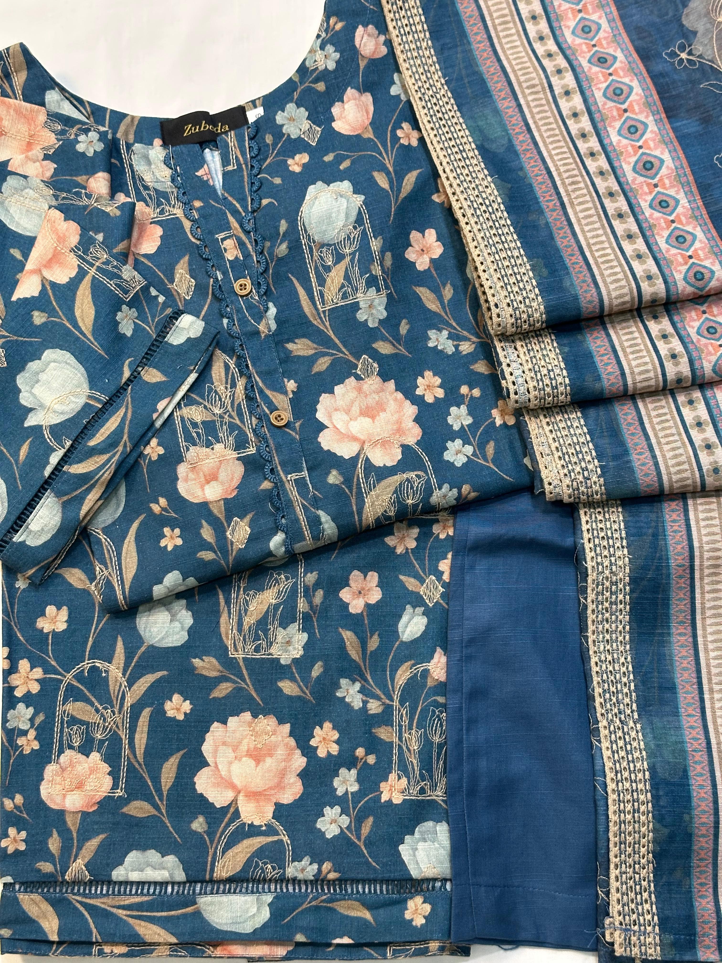 DHAGAKARI EMBROIDERED KHADDAR 3 PIECE COLLECTION