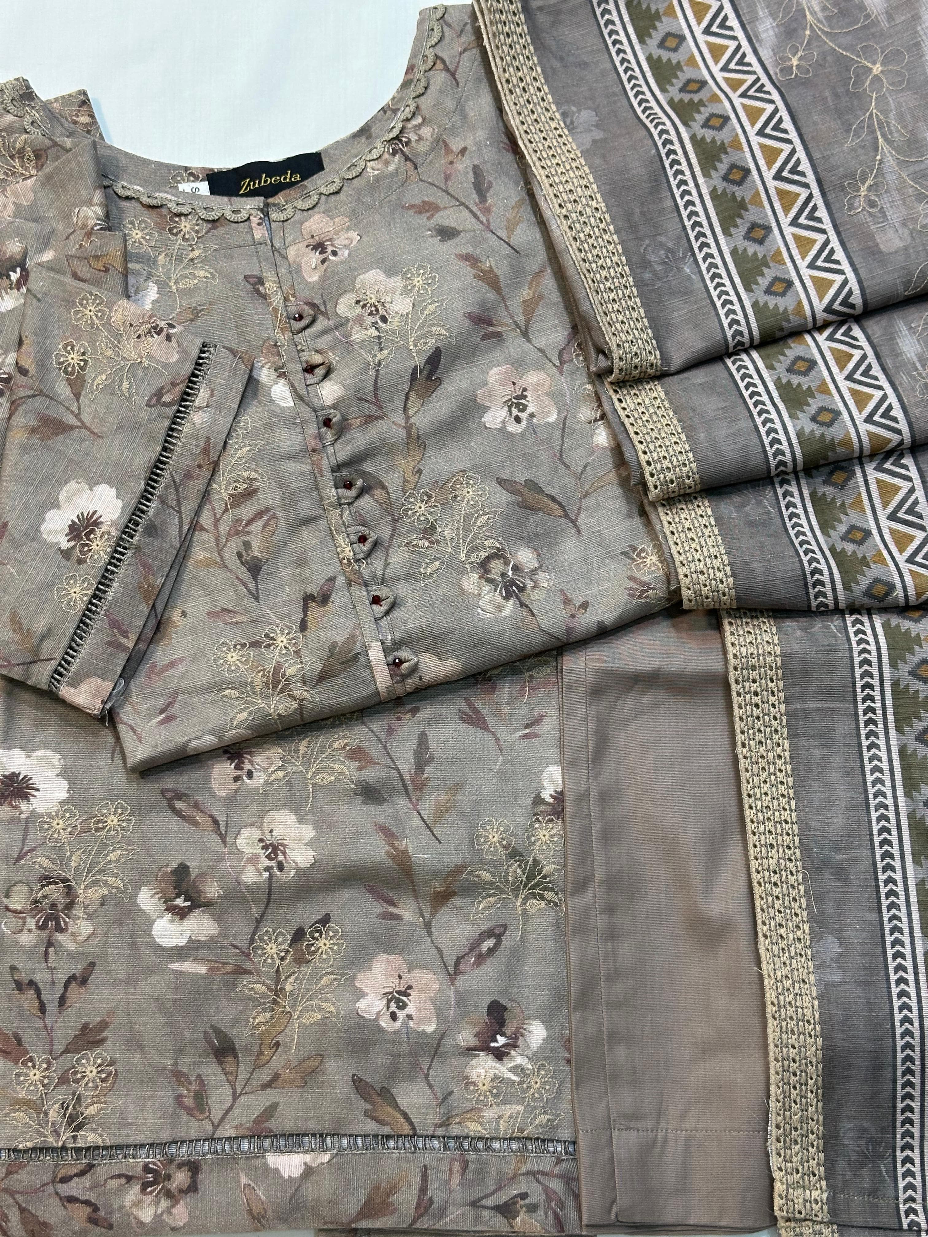 DHAGAKARI EMBROIDERED KHADDAR 3 PIECE COLLECTION