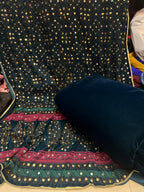 Superior Quality Micro Velvet Chundri Print Shawl with Handwork & Plain Velvet Suit – 3 Piece