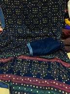 Superior Quality Micro Velvet Chundri Print Shawl with Handwork & Plain Velvet Suit – 3 Piece