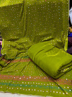 Superior Quality Micro Velvet Chundri Print Shawl with Handwork & Plain Velvet Suit – 3 Piece