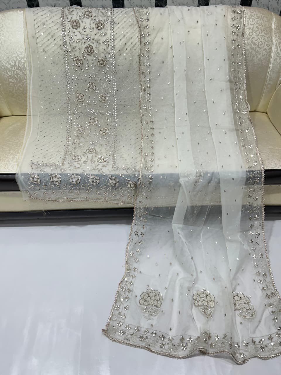 Hand Made Beautiful Gotta Pearl Work Suits