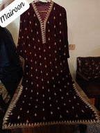 Micro 9k Velvet Tilla Embroidered Shirt with Full Thread & Sequence Work