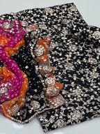 Handmade Chunri Gotta Work Soft Chiffon Full Jaal Shirt with 4-Border Dupatta – 2PC Suit