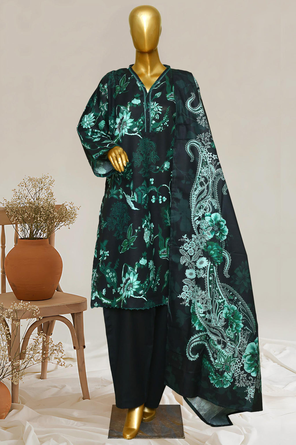 Baad e Saba Winter Patels Khaddar 3-Pc Stitched