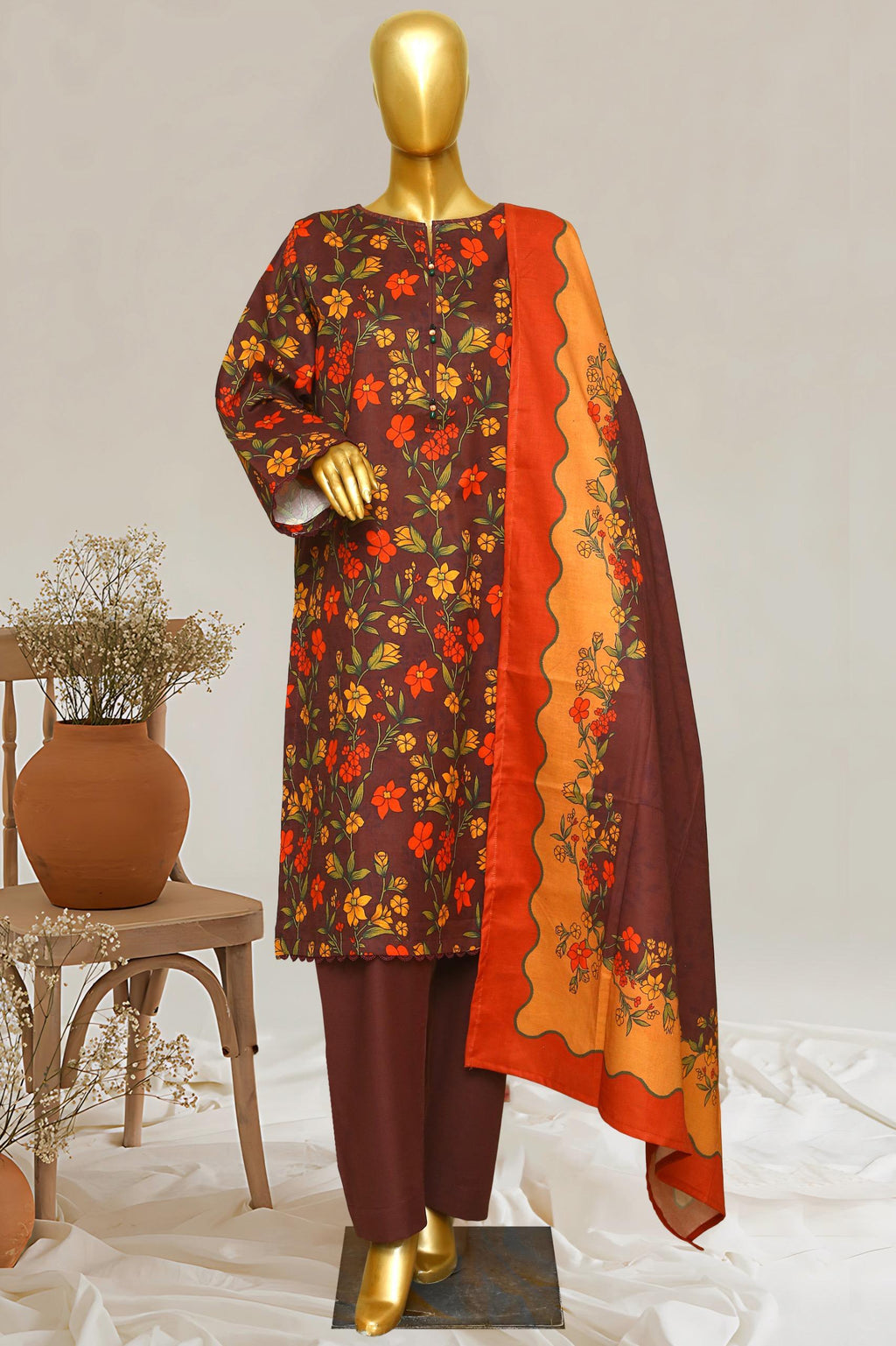 Baad e Saba Winter Patels Khaddar 3-Pc Stitched