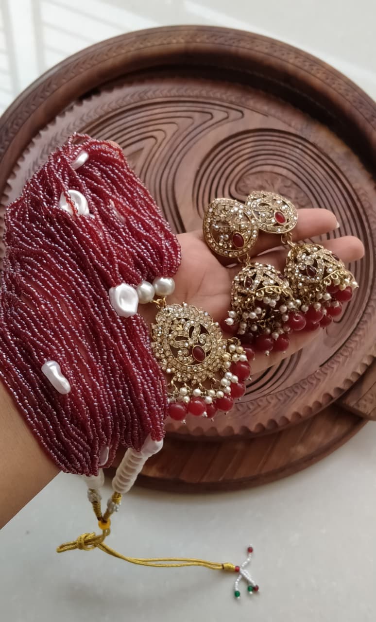 Indian Antique Jumma With Mala Set