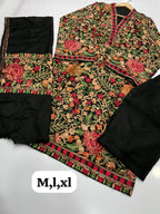 Fine Pashmina Kashmiri Embroidery 3Pcs Suit