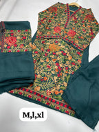 Fine Pashmina Kashmiri Embroidery 3Pcs Suit