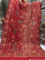 Pure Pashmina Kani Zari Mughalia Design Full Size Shawls